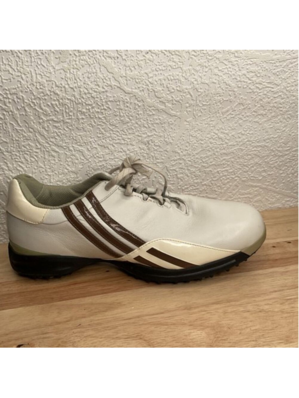Adidas FitFoam White Stripes Driver Prima Lace Up Golf Sneakers Women Size 9.5